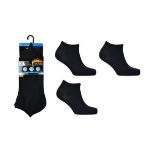 120X BRAND NEW MENS TRAINER SOCKS (3 PAIR PACK) SOLID BLACK
