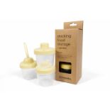 54 X BRAND NEW 3 PIECE 120ML STACKING FOOD STORAGE - SAND