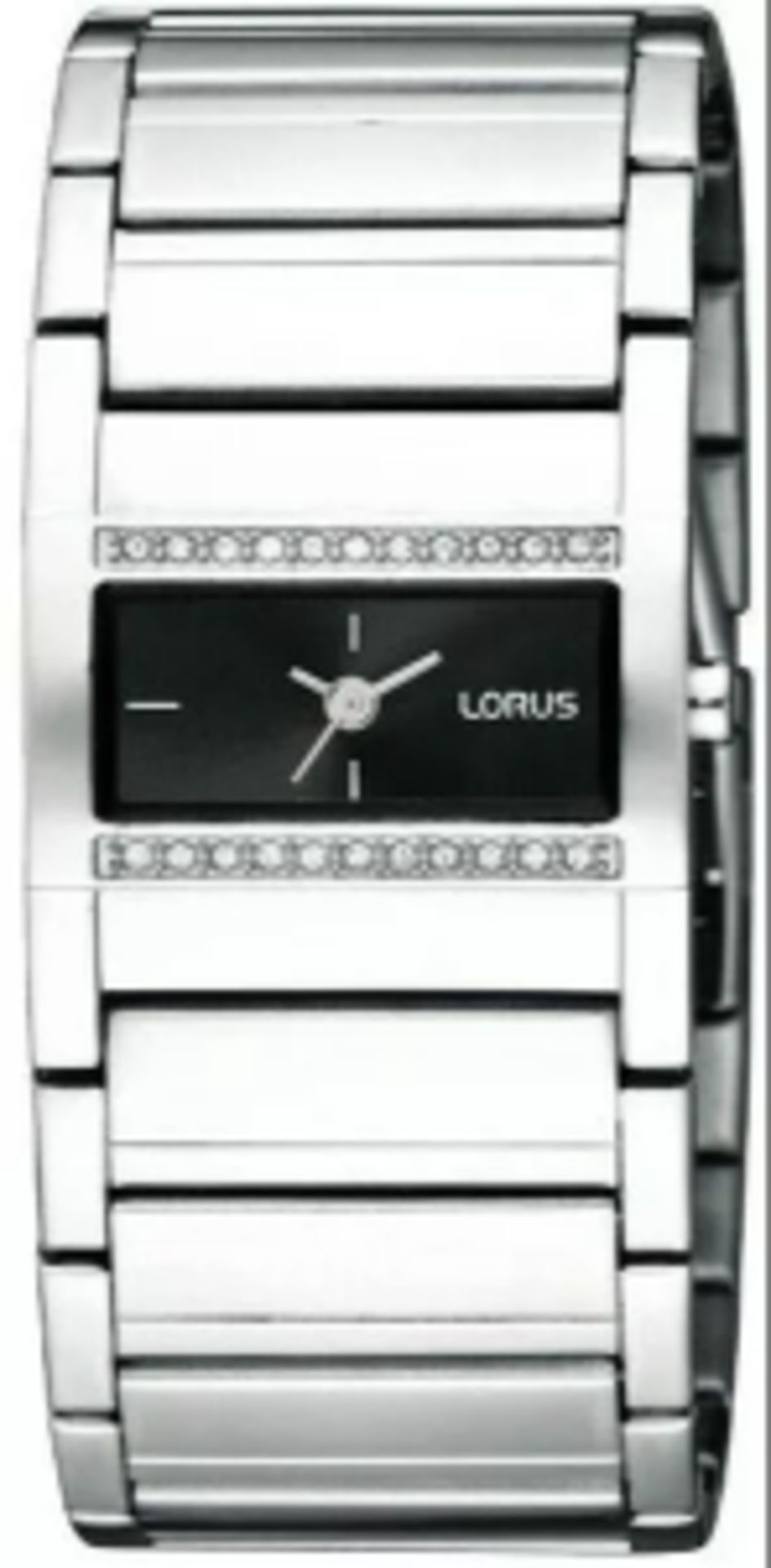 X10 LORUS BY SEIKO RG275GX9 ELEGANT SILVER WATCHES WITH CRYSTAL ACCENTS AND BLACK DIAL - LUXURIOUS