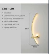 MODERN LED GOLD WALL SCONCES, LEFT& RIGHT SET -2PSC - JOBLOT OF 3 SETS