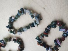 AUSTRALIAN JADE CHRYSTAL CHIP BRACELETS - NEW IN ORIGINAL PACKAGING - JOBLOT OF 37