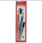 312 X NEW FABER CASTELL GP TRI ELEGANZ 2B WITH ERASER 12PK