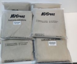 X8 PACKS OF MRTREES BEIGE LINEN LOOK CURTAINS 140 X 137 CM