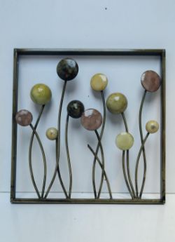 METAL WALL ART FLORAL DESIGN DECORATIVE PANEL