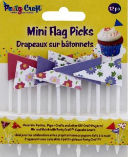 240 X PARTY CRAFT MINI FLAG PICKS FLORAL FLAIR (240)