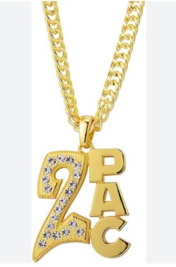 24 X BIG 2PAC SIGN PENDANT NECKLACE GOLD (12/335)