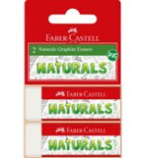 200 X NEW FABER CASTELL ERASER PVC-FREE NATURALS TWIN PACK