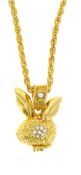 12 X BIG PLAYBOY PENDANT NECKLACE GOLD (12/165)