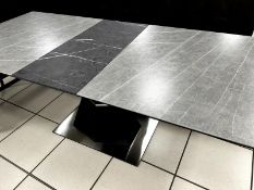 FURNITURE VILLAGE EXTENDING GREY CERAMIC DINING TABLE 160 - 200 CM 6-8 SEATER