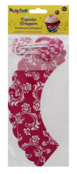 288 X PARTY CRAFT CUPCAKE WRAPPERS FLORAL SWIRL PINK (288)