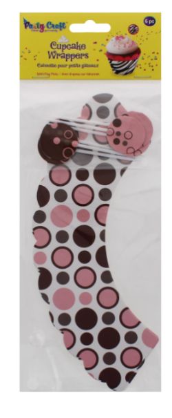 288 X PARTY CRAFT CUPCAKE WRAPPERS PINK RETRO (288)