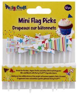 240 X PARTY CRAFT MINI FLAG PICKS CELEBRATE (240)