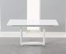 NOVA 160CM WHITE HIGH GLOSS EXTENDING DINING TABLE NEW REP.£999