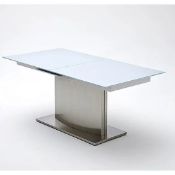 LARGE EXTENDED DINING TABLE WITH AND CHROME LEGS 160-200CM NEW BOX REP £1500