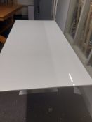 DINING TABLE WHITE GLOSS WITH CHOME LEG 180 CM NEW