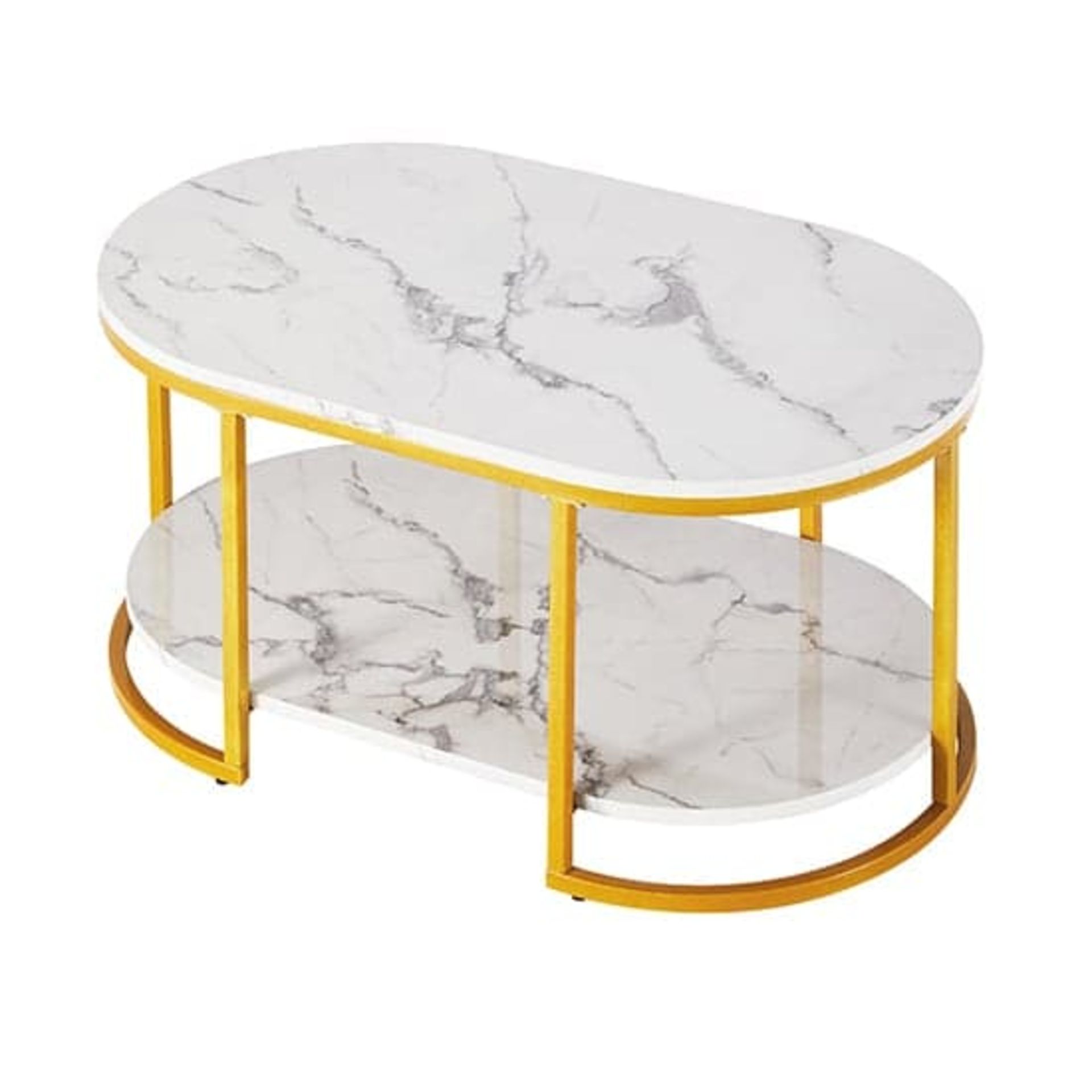 HIGH GLOSS COFFEE TABLE IN WHITE DIVA MARBLE EFFECT - Image 4 of 6