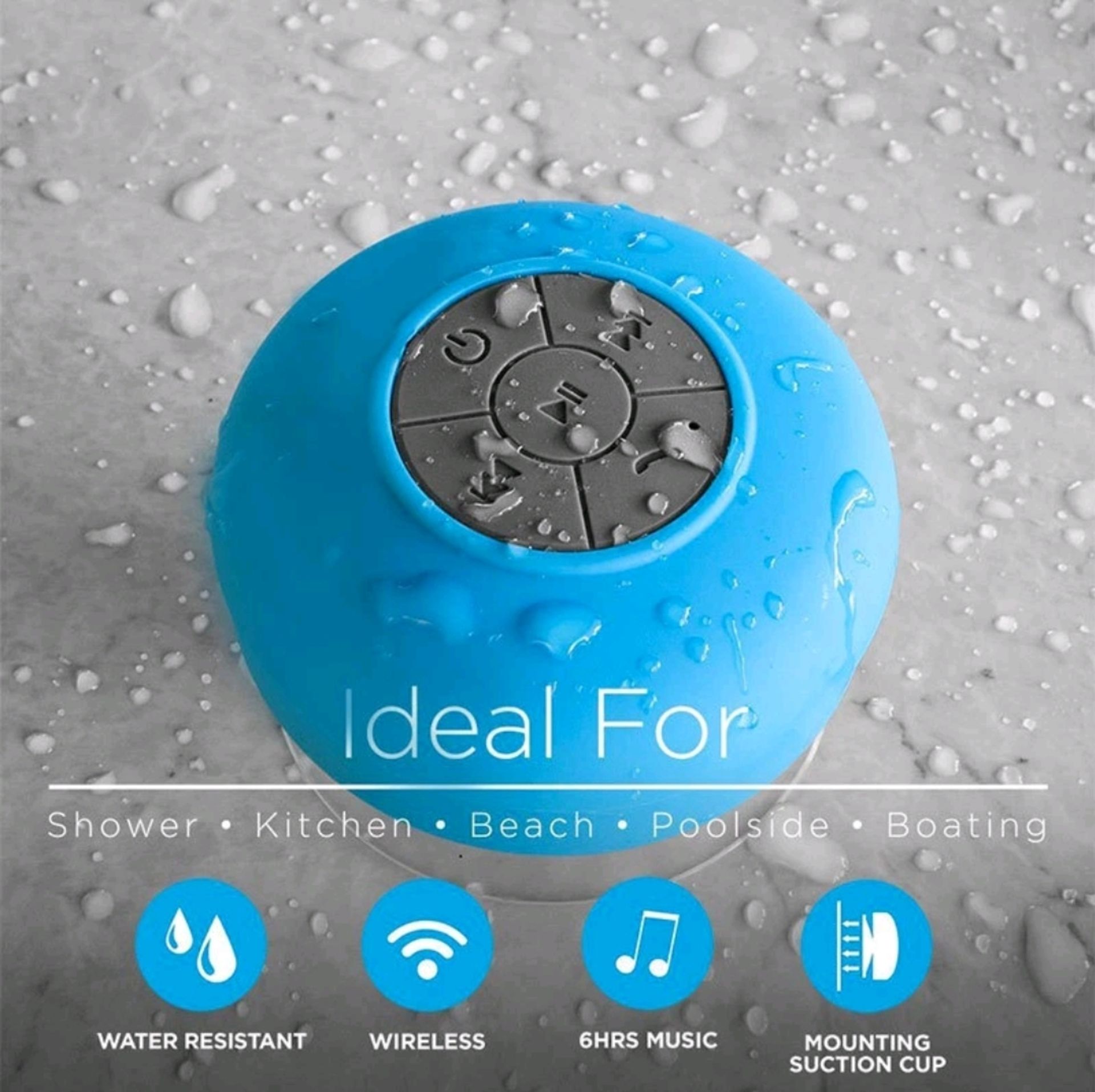 100 × NEW MINI PORTABLE SUBWOOFER SHOWER WIRELESS WATERPROOF BLUETOOTH SPEAKER - Image 4 of 5