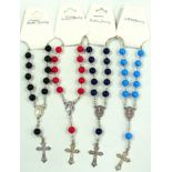 120 X ROSARY BRACELET BEADS SAINTS ASST
