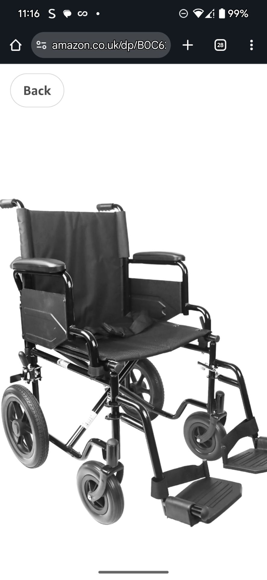 MOBILITY PATIENT WHEELCHAIR - Image 3 of 6