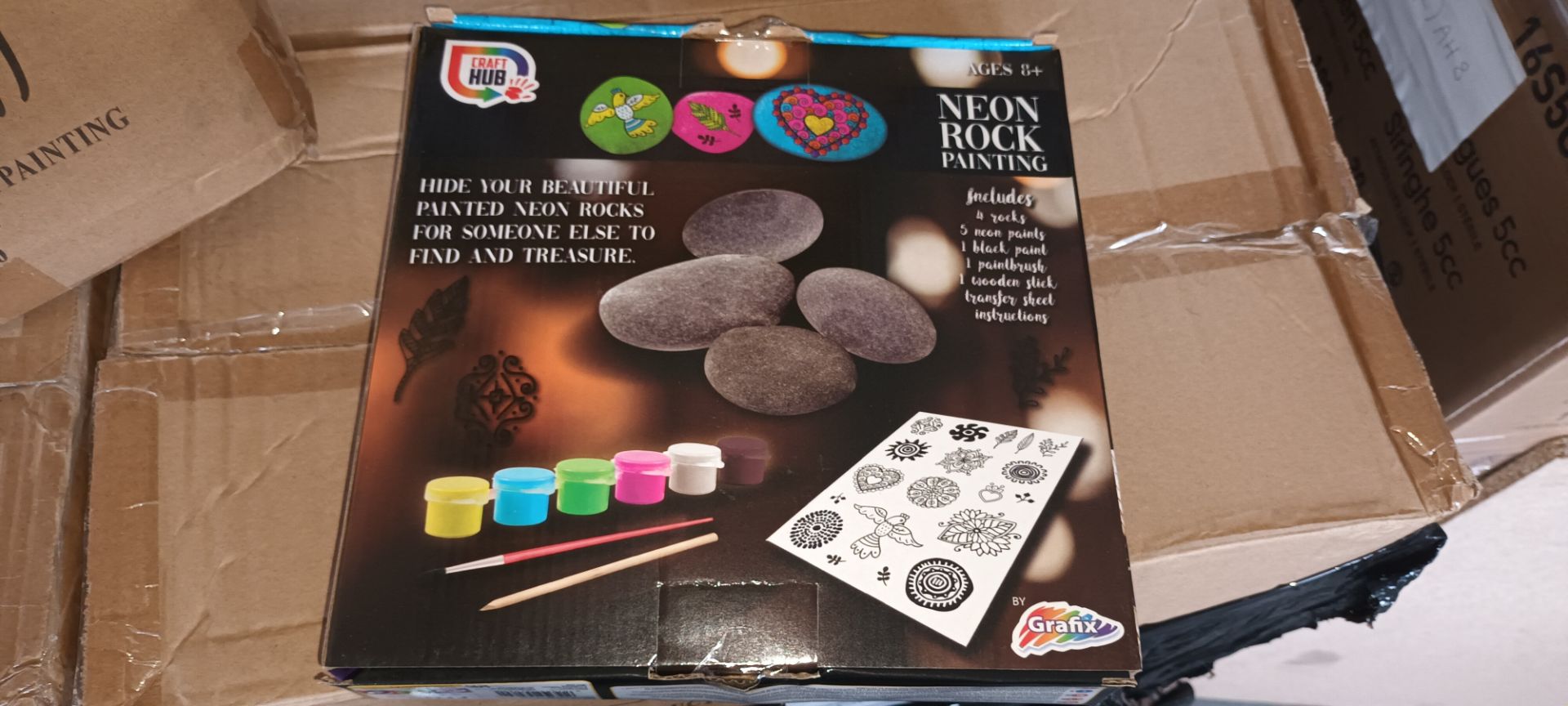 24 X PAINT YOUR OWN GARDEN ROCKS SET KIT CHILDRENS KIDS CREATIVE LEARNING ART PEBBLE - Image 2 of 2