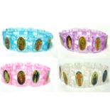 100 X ELASTIC BRACELET SAINTS 12PK ASST
