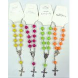 99 X ROSARY BRACELET BEADS SAINTS ASST