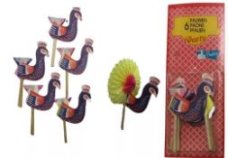 COLORFUL PEACOCK PARTY STICKS: 100 PACKS OF 6, TOTALING 600 PIECES