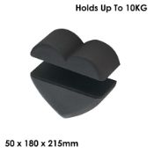 200 X ADJUSTABLE SHELF CLAMPS - HEART CLIPS IN RUSTIC BLACK (ADJUSTABLE TO FIT 6-22MM THICK SHELF)