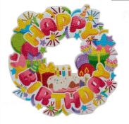 34 X NEW BIRTHDAY 30CM CRYSTAL ART WREATH