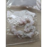 ROSE AND CLEAR QUARTZ - SMALL CRYSTAL CHIP BRACELET JOBLOT OF 29 - BRAND NEW
