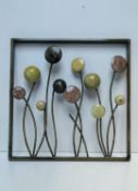 METAL WALL ART FLORAL DESIGN DECORATIVE PANEL