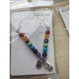 CHAKRA CRYSTAL BEADED OWL HANGING EARRING SETS JOBLOT OF 15 - BRAND NEW