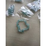 AQUAMARINE QUARTZ SMALL CRYSTAL CHIP BRACELET JOB LOT OF 31 - BRAND NEW