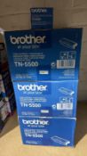 BRAND NEW 4 GENUINE BROTHER TONER CARTRIDGES: TN-5500 & TN-8000