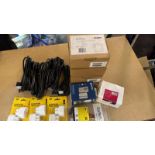 BRAND NEW MIXED TECH & TRAVEL ACCESSORY LOT: ADAPTERS, POWER CABLES, AND MOUNTS