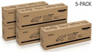 BRAND NEW 5X - XEROX PHASER 6360 HIGH-CAPACITY MAGENTA TONER CARTRIDGES - 5-PACK (106R01219)