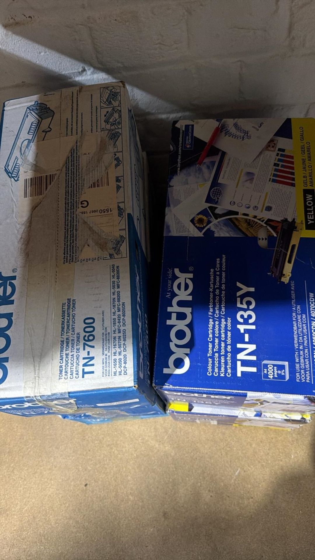 BRAND NEW BULK LOT OF GENUINE BROTHER TONER CARTRIDGE BUNDLE: TN-7600 & TN-130Y/135Y - Image 2 of 2
