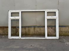 LARGE WHITE UPVC CONSERVATORY WINDOW FRAME (NO GLASS) – TRIPLE SECTION WITH DUAL OPENERS