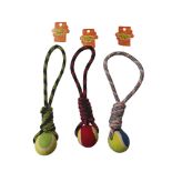 1000 X DOG ROPE TUG TOY WITH BALL (MIXED COLOURS) 35CM, RRP £8,000