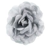 48 X WOMENS SILVER SHIMMER FLOWER HAIR CLIP (12/204)