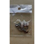 ROSE QUARTZ CRYSTAL MOON + CROSS SS BRACELET JOB LOT OF 14 - BRAND NEW