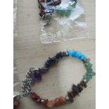 CHAKRA - CRYSTAL CHIP SS 6 BEAD BRACELET JOB LOT OF 6 - BRAND NEW