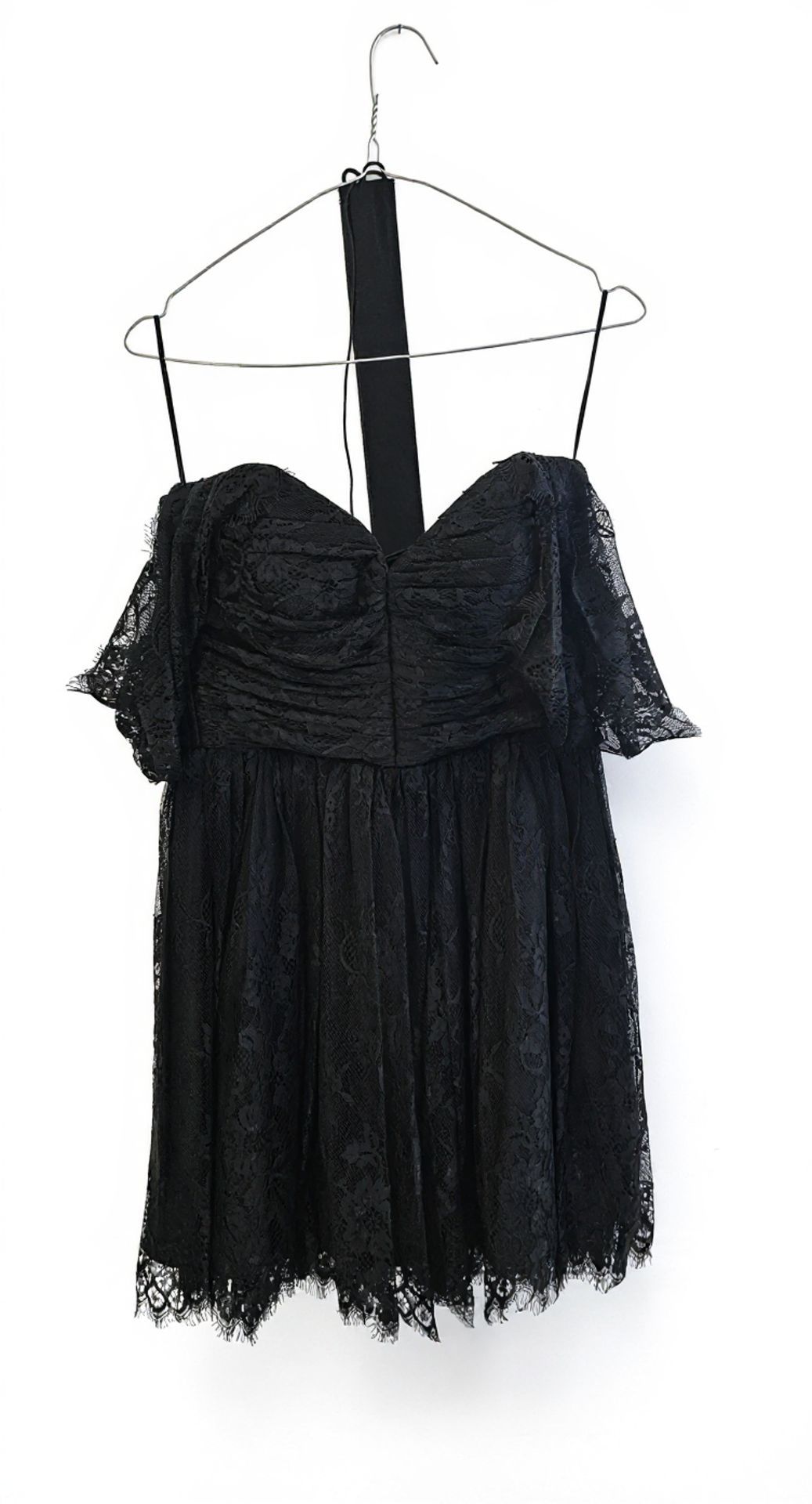 DESIGNER WHITE LABEL DRESS SHORT BLACK CHANTILLY LACE RRP £655 SIZE 38 (M) - Image 3 of 8