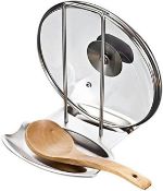 STAINLESS STEEL POT LID/SPOON RACK RRP £14,99