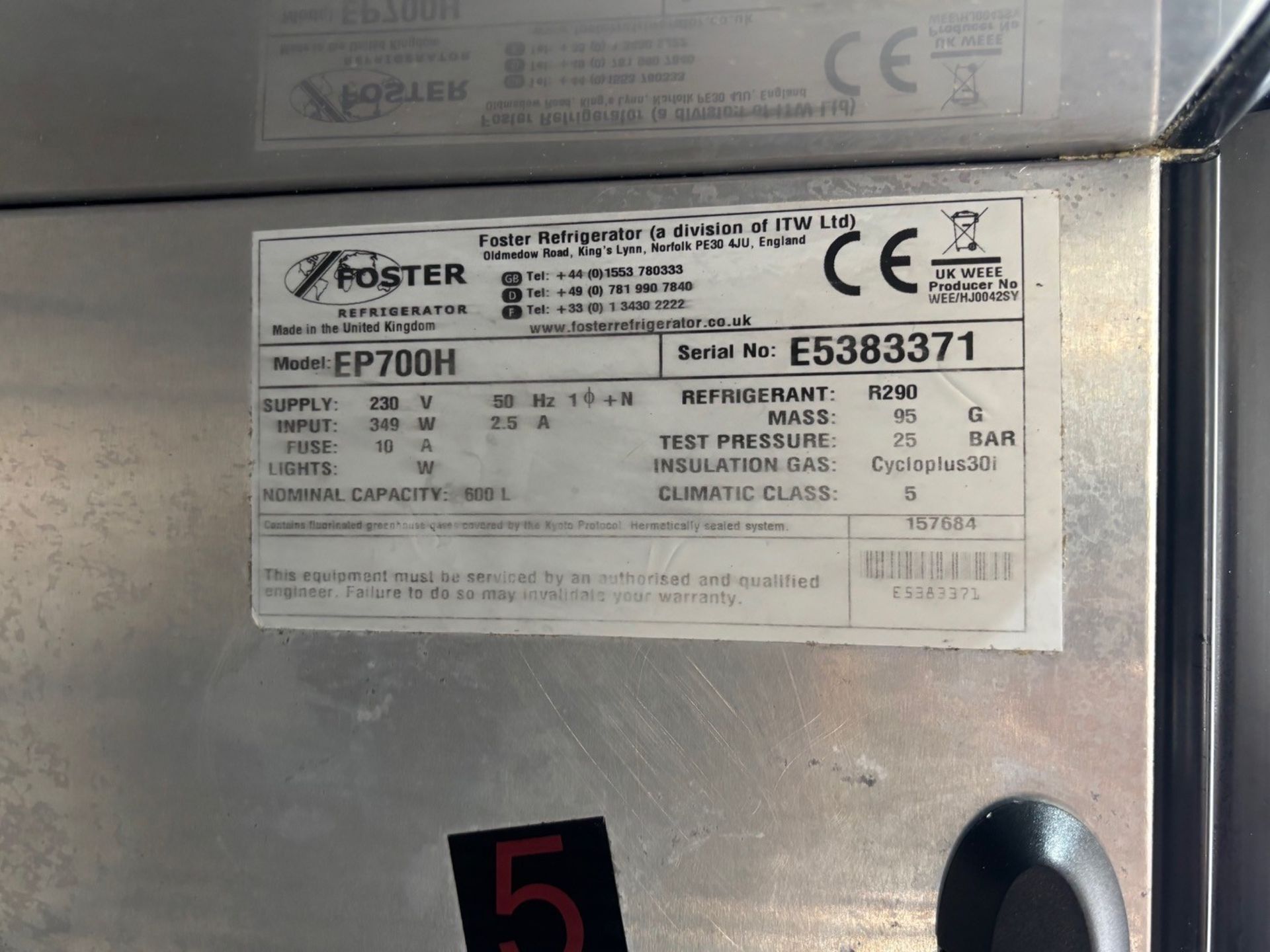 FOSTER COUNTERTOP 3 DOOR DELI DISPLAY FRIDGE COMMERCIAL USED - Image 6 of 6