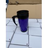 BOX OF 50 PURPLE THERMAL TRAVEL MUGS WITH HANDLES