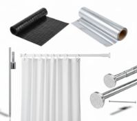 PALLET OF CURTAIN POLES, WINDOW FILM, BLINDS AND LED LIGHTING PROFILES - RRP £2795.92