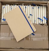 BOX OF 50 A5 HARDBACK NOTEBOOKS WITH NAVY ELASTIC CLOSURE