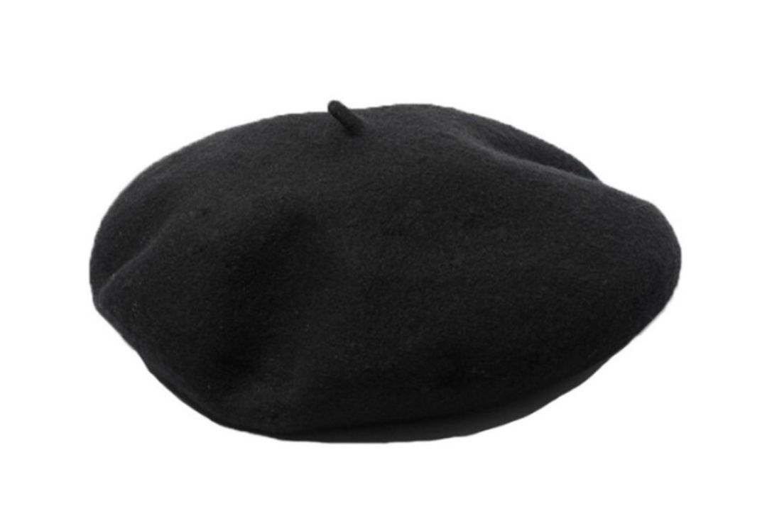 40 X BLACK WOOL BERET HAT SIZE 57