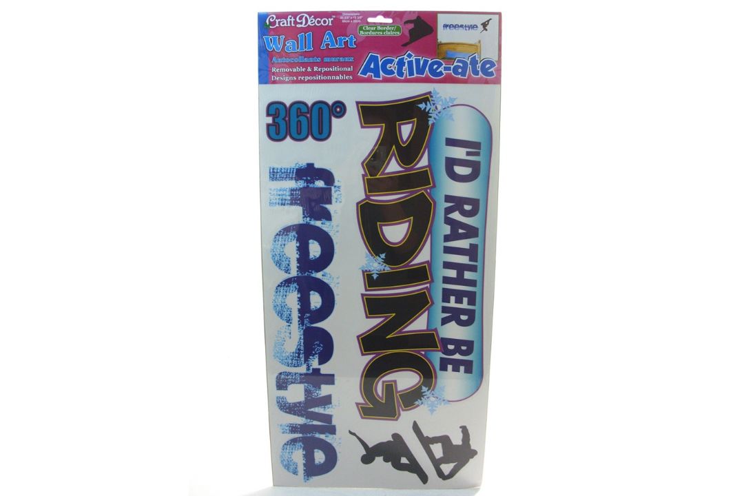 96 X WALL ART AUTOCOLLANTS SNOWBOARDER